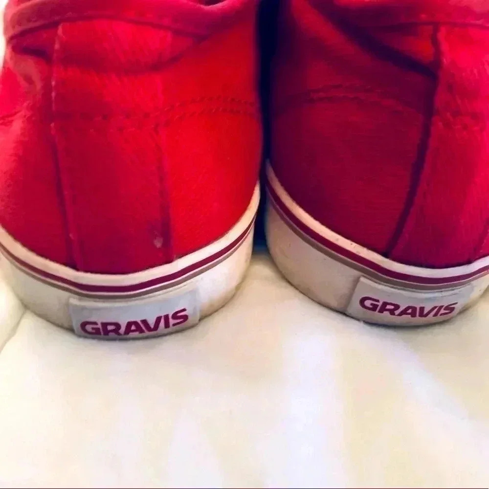 BURTON GRAVIS Slymz Formula One Skateboard Low Sneakers Shoes Red White Mens 6 - Picture 4 of 5